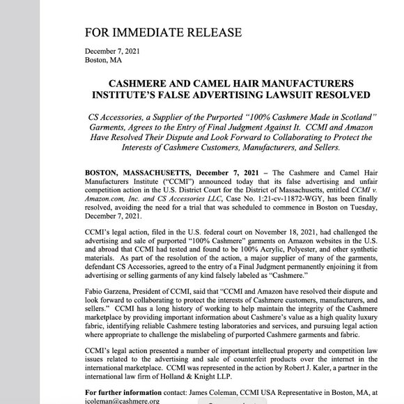 Buyer Beware! "100% Cashmere Made in Scotland" scarves - Picture 2 of 12